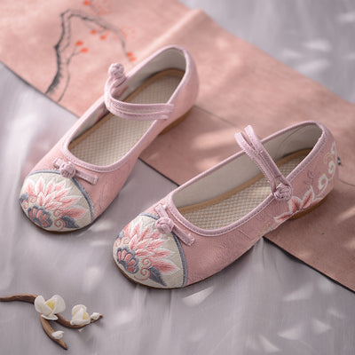 Qing Plum | Pink Embroidered Shoes(云舒）