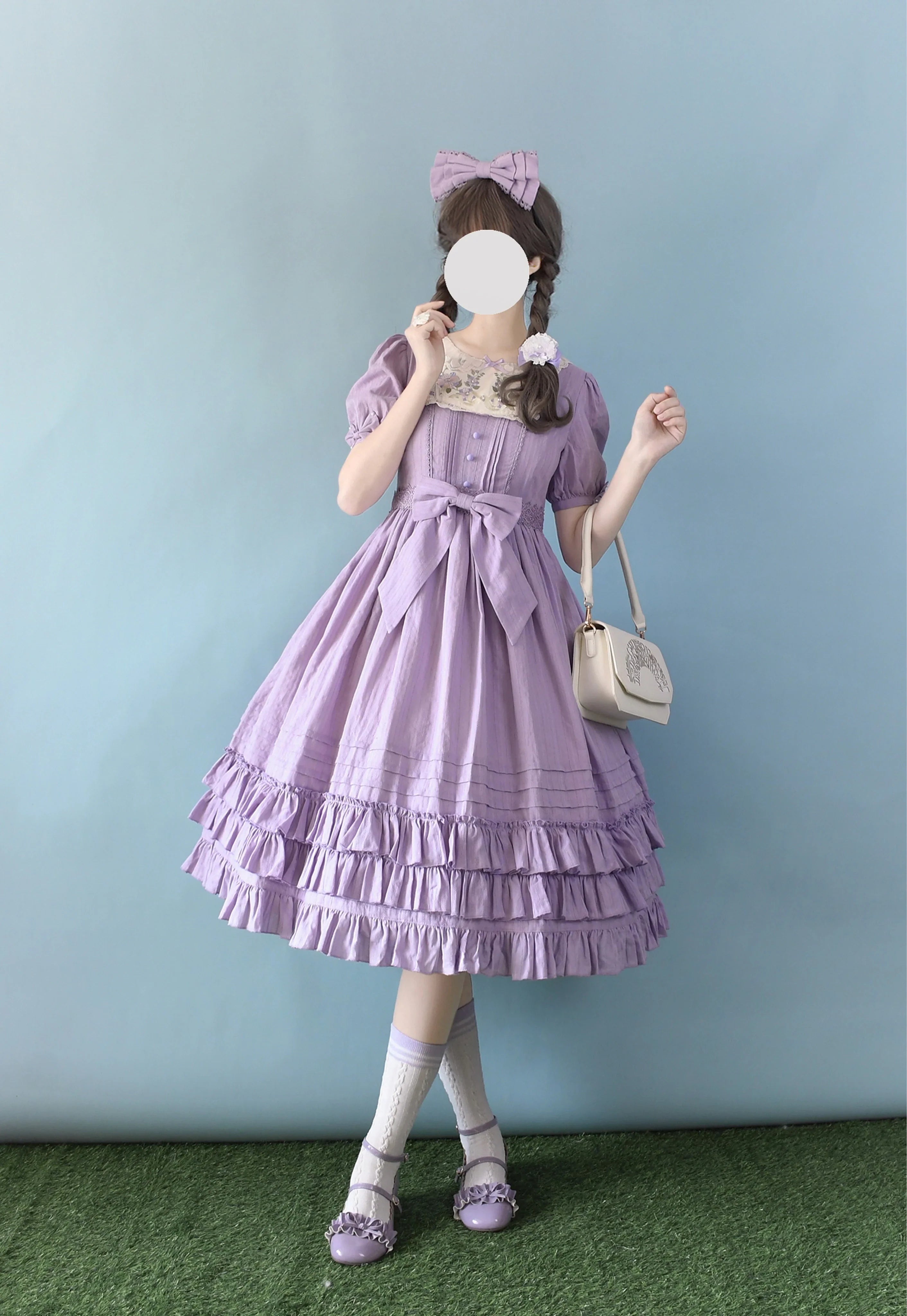 Nerry - Sweet Lolita Embroidered OP Dress Multicolors