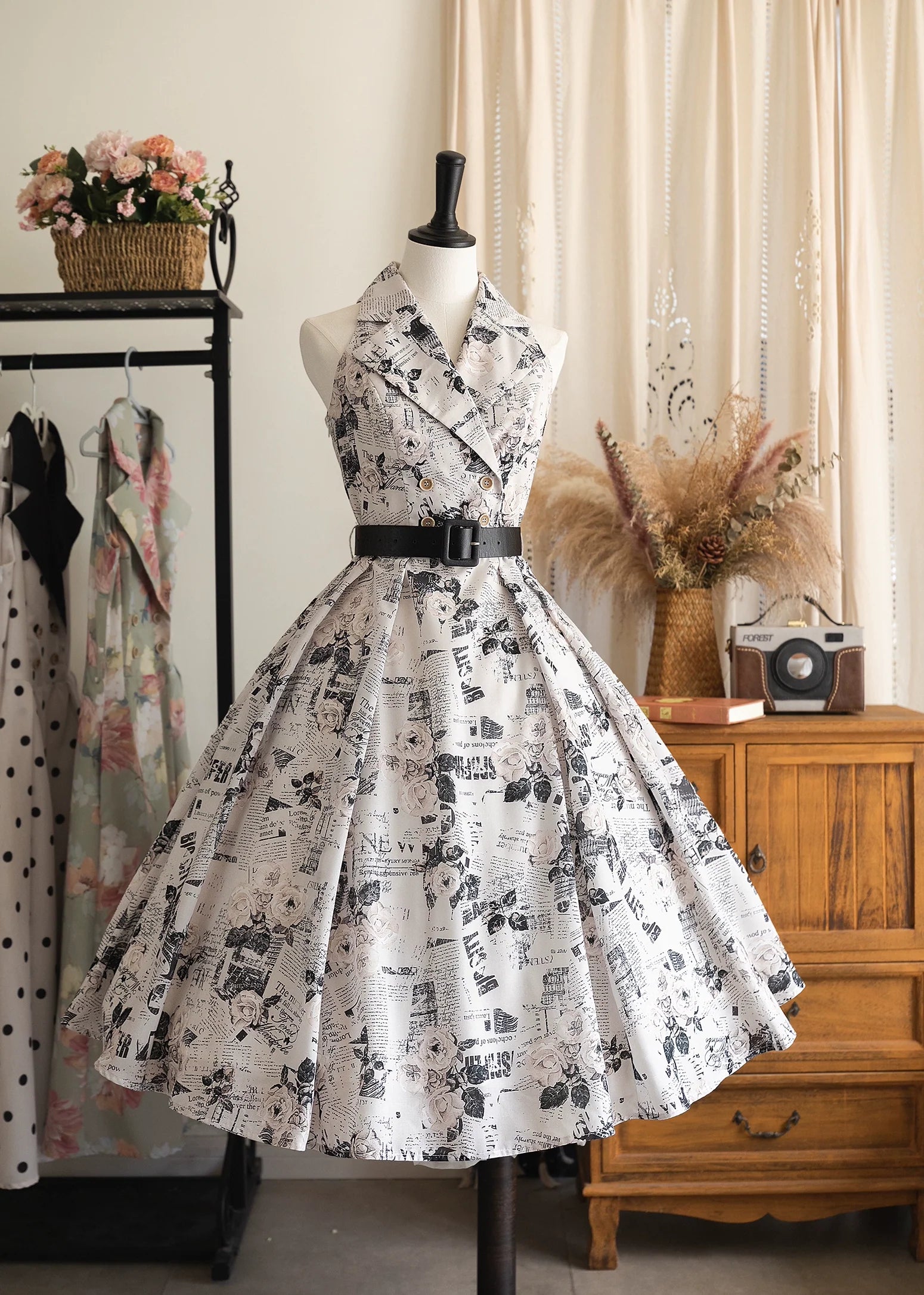 Afternoon Forest - Vintage Lolita Halter-neck JSK Dress in French Style