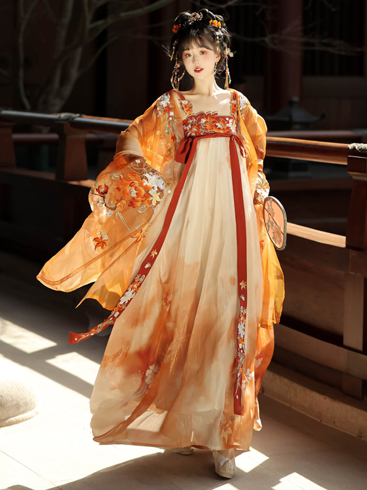 Golden Maple 金枫 - Tang Dynasty Style Hanfu Dress Heziqun