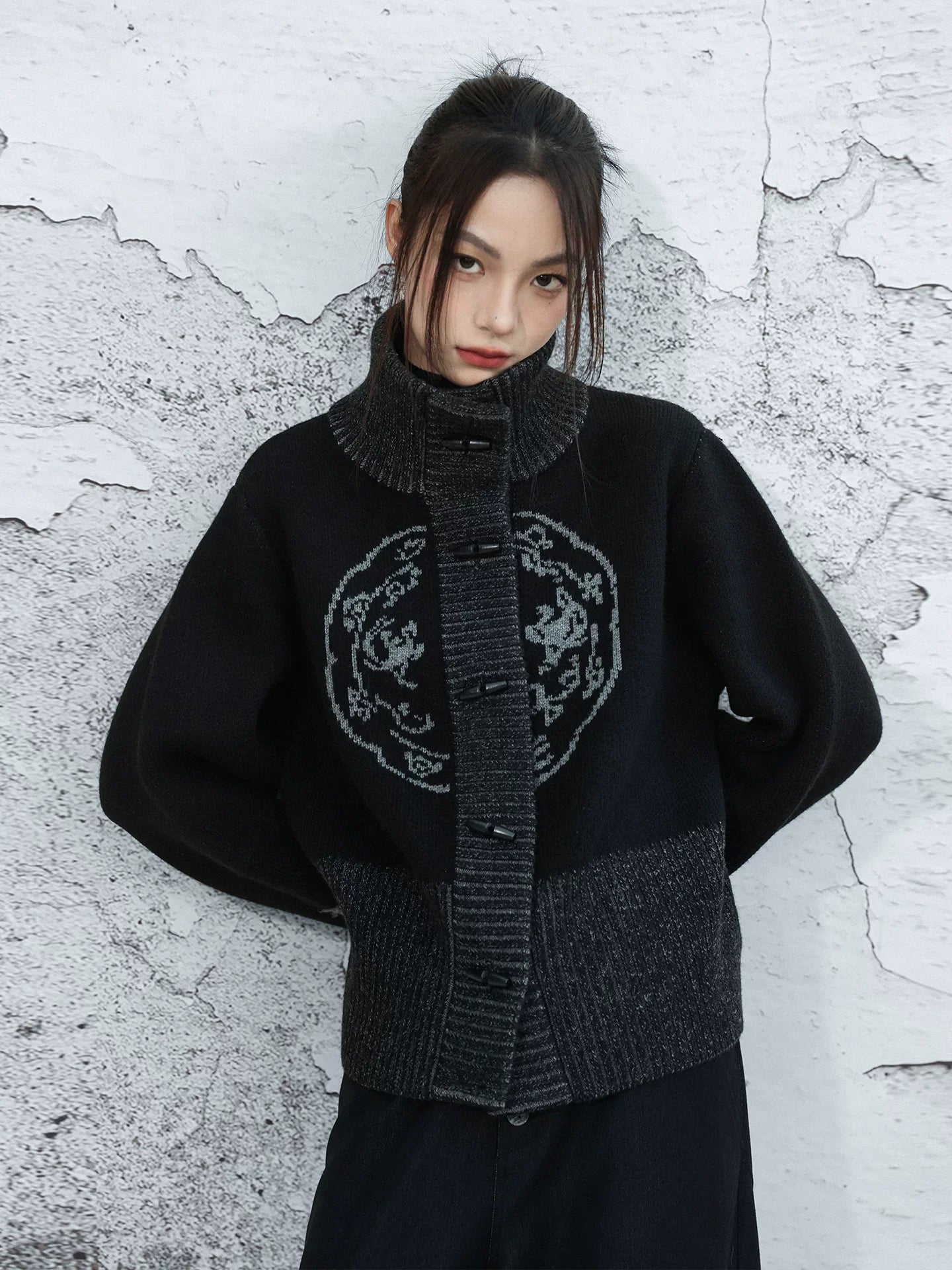 New Chinese Style Turtleneck Sweater for Autumn and Winter