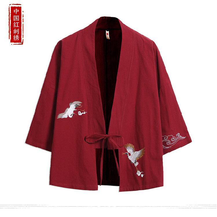 LingTian | Black Uni-Sex Asian Robe / Kimono (凌天)
