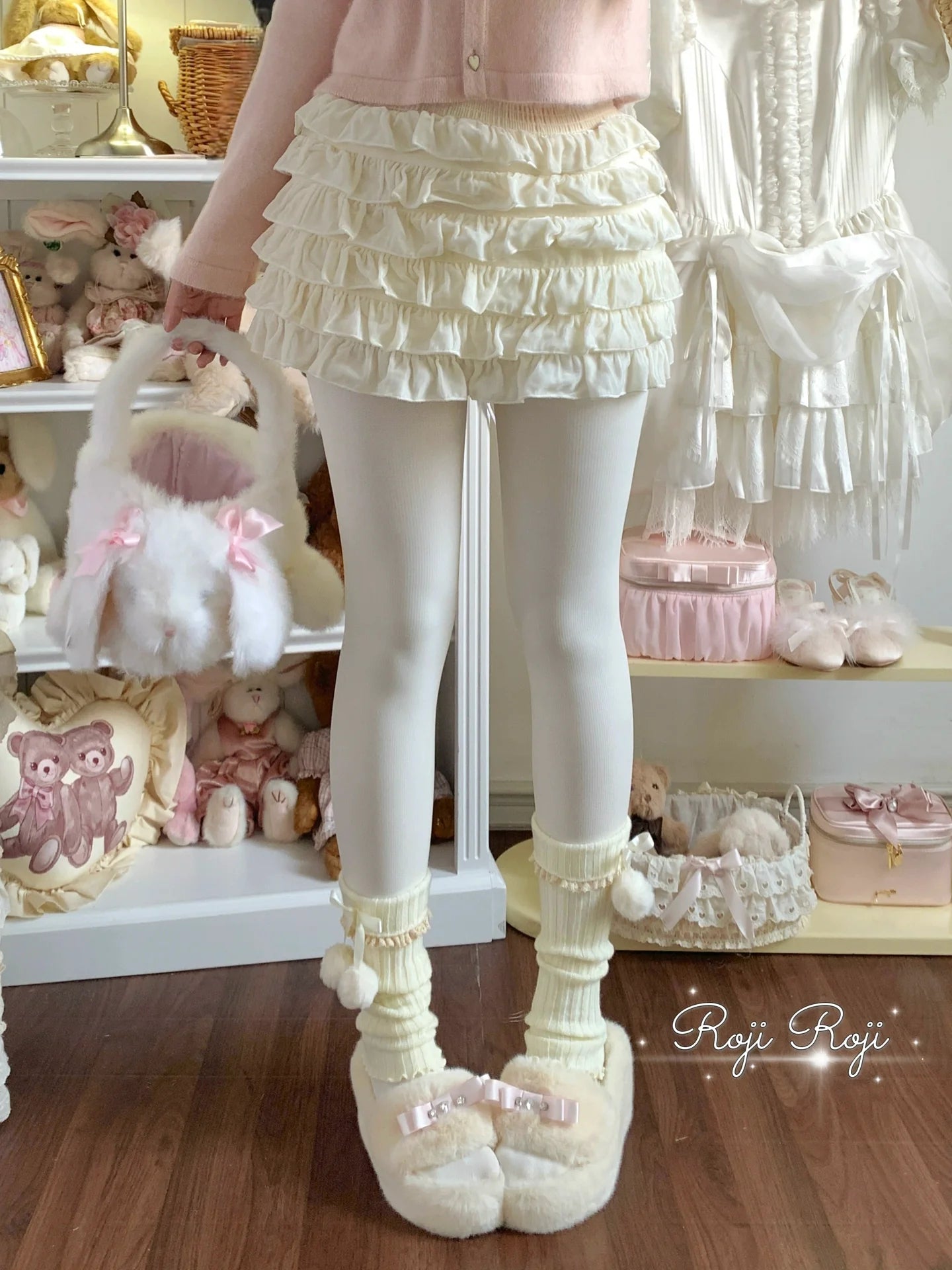 Roji Roji - Solid Lolita Winter Pantyhose, Thickened Velvet