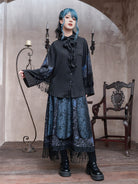 New Chinese Style Multi Layered Strappy Skirt - Blue Tears 蓝眼泪