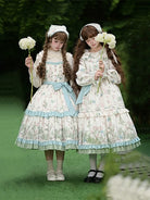 With PUJI - Oriole Time - Country Lolita JSK and OP Dress, Floral and Bird Print
