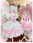 Summer 2026 - Old School Lolita Floral Printed JSK Dress with Ribbon Bows