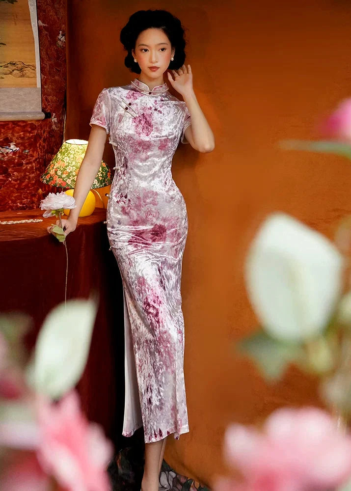 Rose Velours | Vintage Velvet Qipao (玫绒)