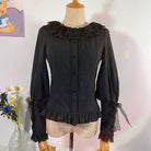 Plus Size Lolita Cotton Velvet Long Sleeve Blouse