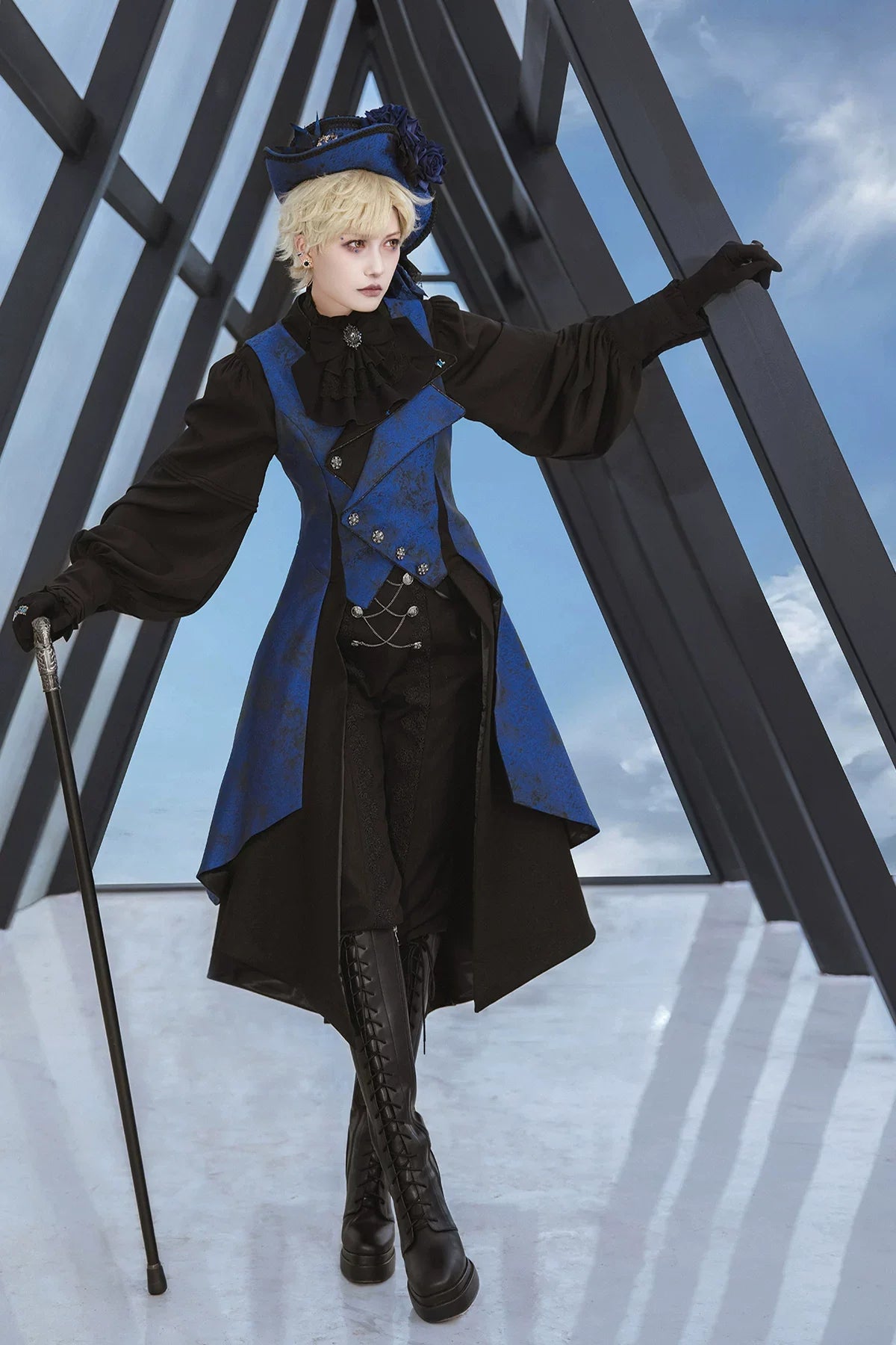 Timeless Oath - Sleeveless Ouji Lolita Vest Coat, Embroidered Sword
