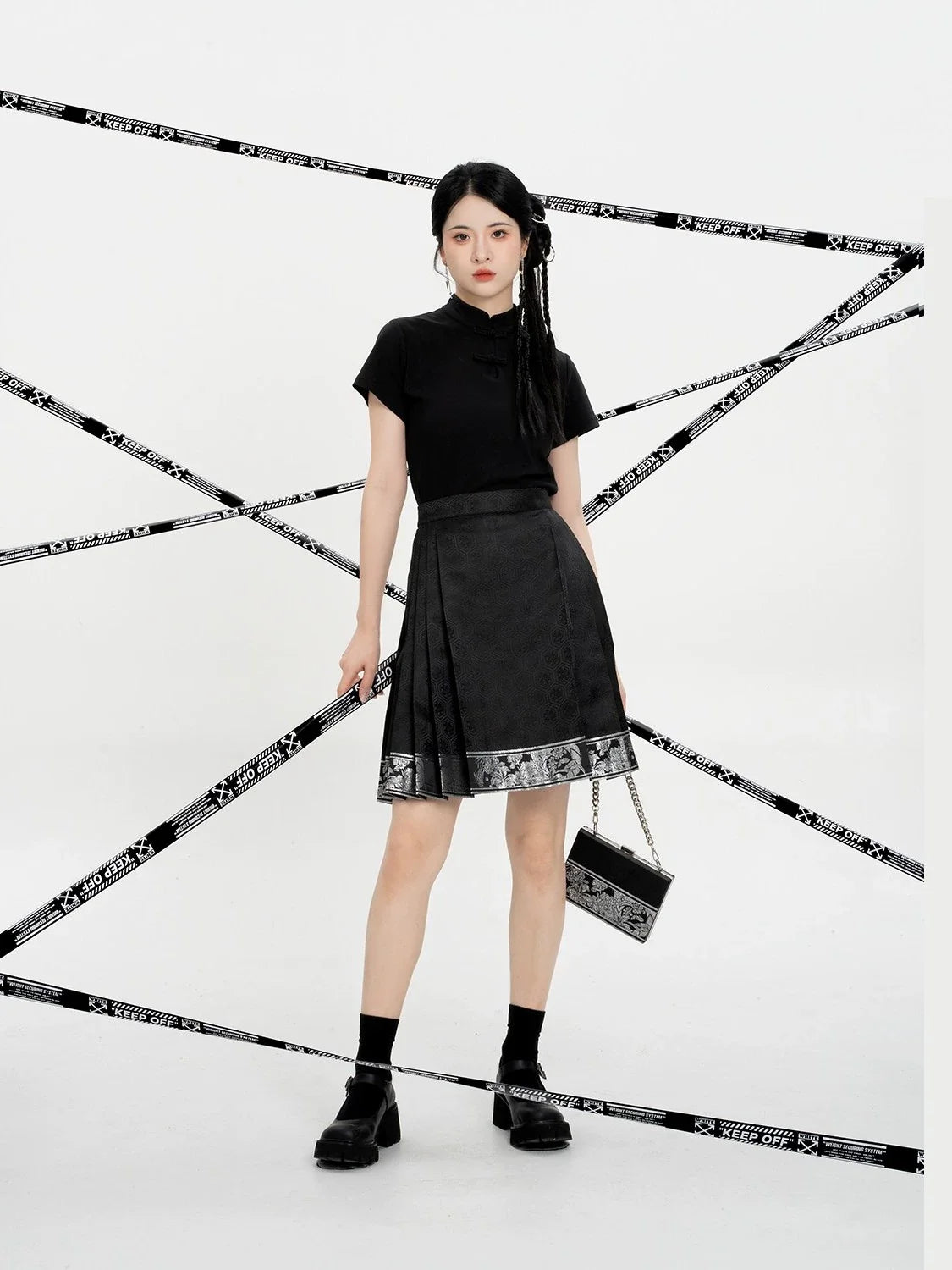 Chinese Blouse & Mini Mamian Skirt Outfit | Zhizhi 止止