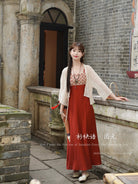 Tuan Yuan 团元 Reunion Modernized Tang Dynasty Qixiong Empire Dress & Cardigan Set