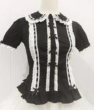 Sweet Lolita Short Sleeve Blouse, Multi-color Ribbons & Bows