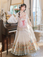 Ming Dynasty Spring Hanfu Set with Pipa Sleeve Bijia & Mamian Skirt | Order of Spring Blossoms 春日花序