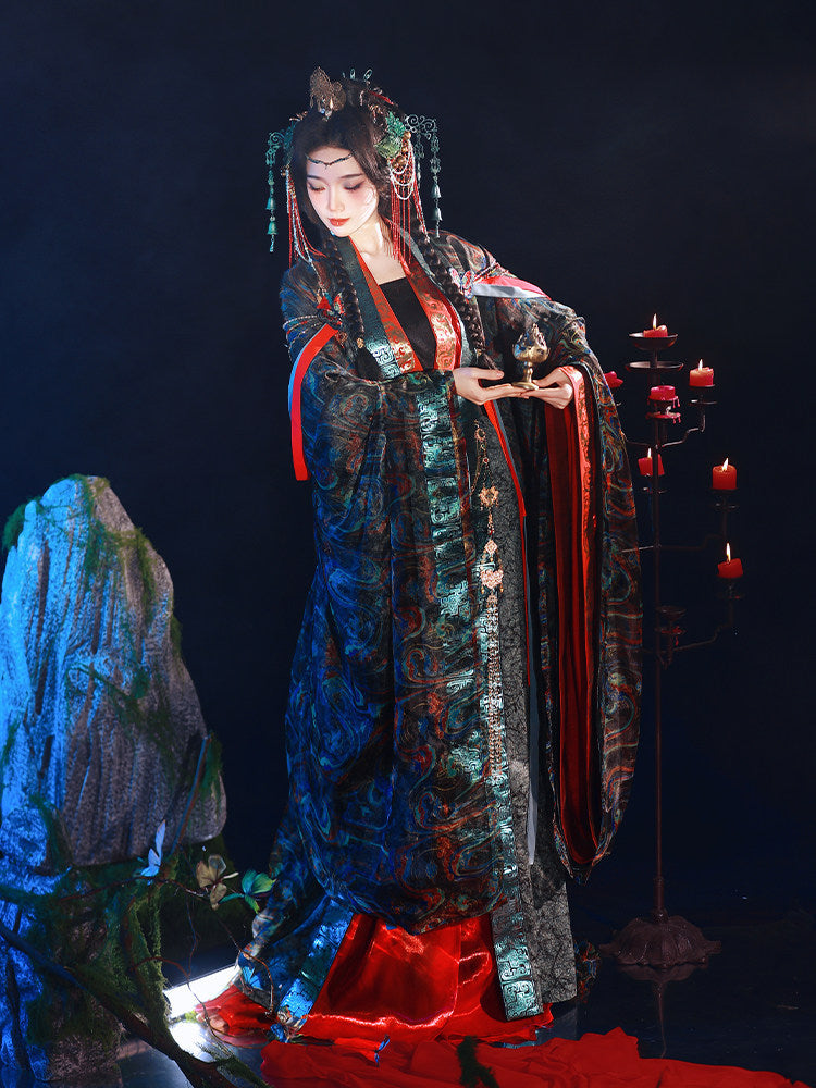 Astrologer | Wei Jin Dynasty Style Immortal Hanfu with Flowing Wide Sleeve Robe