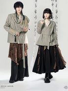 Lion Dance 舞狮 - New Chinese Style Embroidery Loose Jacket Suit (Preorder)