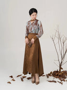 New Chinese Style Women Long Sleeve Top & Asymmetrical Hanfu Inspired Skirt - Luotong Pass 洛潼关 (Preorder)