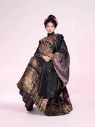 Ming Dynasty Traditional Hanfu Set & Mamian Skirt | Golden Jade Feathers 粉翠流丹