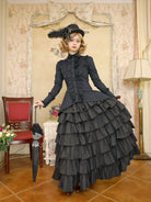 Gothic Lolita Tailed Hem Blouse and Multi-layer Skirt Set