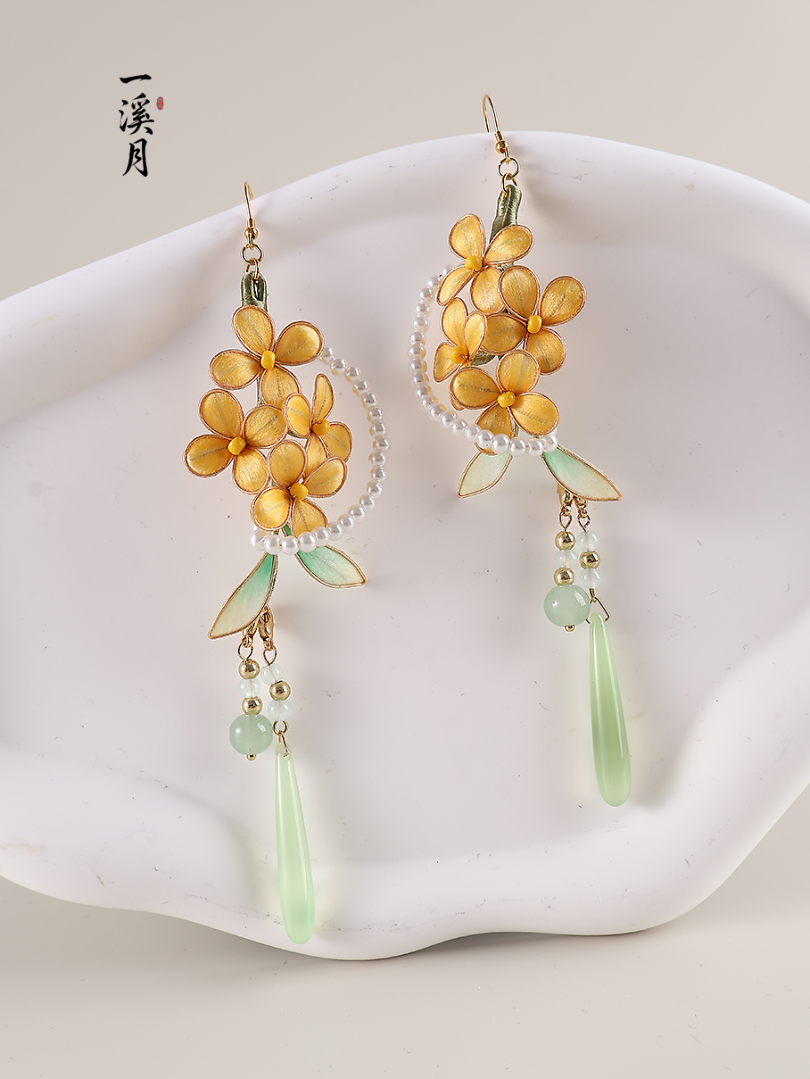 Velvet Flower Osmanthus Earrings | Hanfu Jewelry