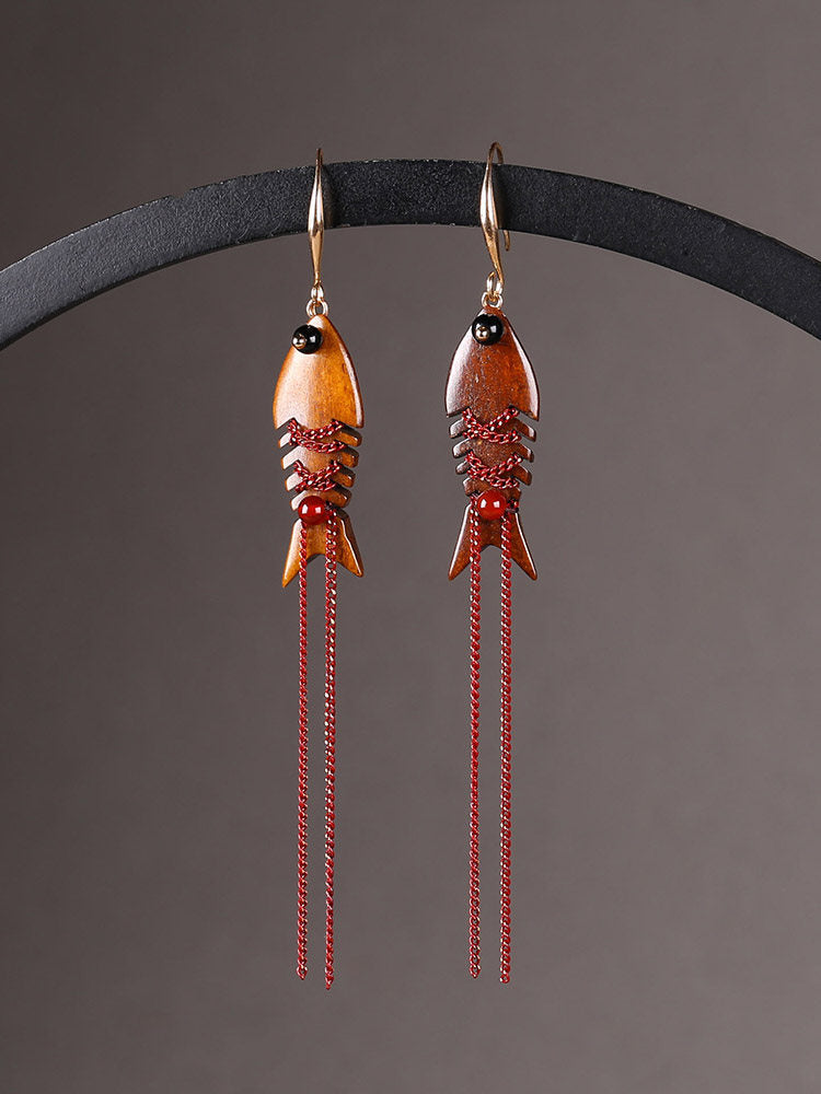Wooden Fish DanglingEarrings | Cheongsam Jewelry