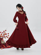New Chinese Style Long Sleeve Dress Hanfu Inspired for New Year Festivals - Winter Persimmon 冬柿 (Preorder)