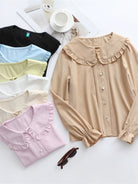 Plus Size Lolita Shirt Long Sleeve Doll Collar Blouse