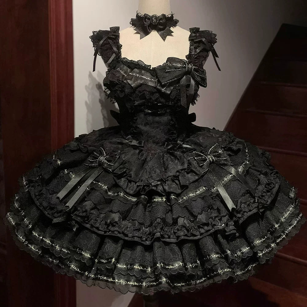 Luminous Whisper - Sweet Lolita Princess Jumper Dress, Layered Hem