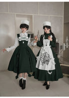 Abyss Clinic - Gothic Lolita Green Dress Set, Embroidery Accent
