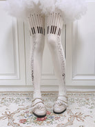 Piano Keys 120D Velvet Lolita Tights