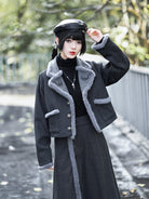 New Chinese Style Vintage Embroidered Wool Short Jacket - Lucky Bat 福蝠