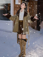 Tang Dynasty Inspired Wool Jacket with Shorts or Wrap Skirt - Winter Music 冬音 (Preorder)
