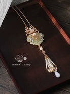 Dai Lan 黛蓝 Xiuyu Jade New Chinese Style Vintage-Inspired Pearl and Tassel Hair Accessories