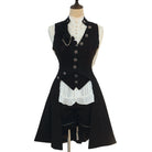 Forever Night Poem - Ouji Lolita Black Long Vest Coat, Short Front
