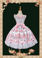 Candy House - Old School Lolita Cake Print JSK Dress, Side Zipper
