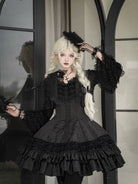 Six-Panel Gothic Lolita JSK Dress, Tiered Ruffles