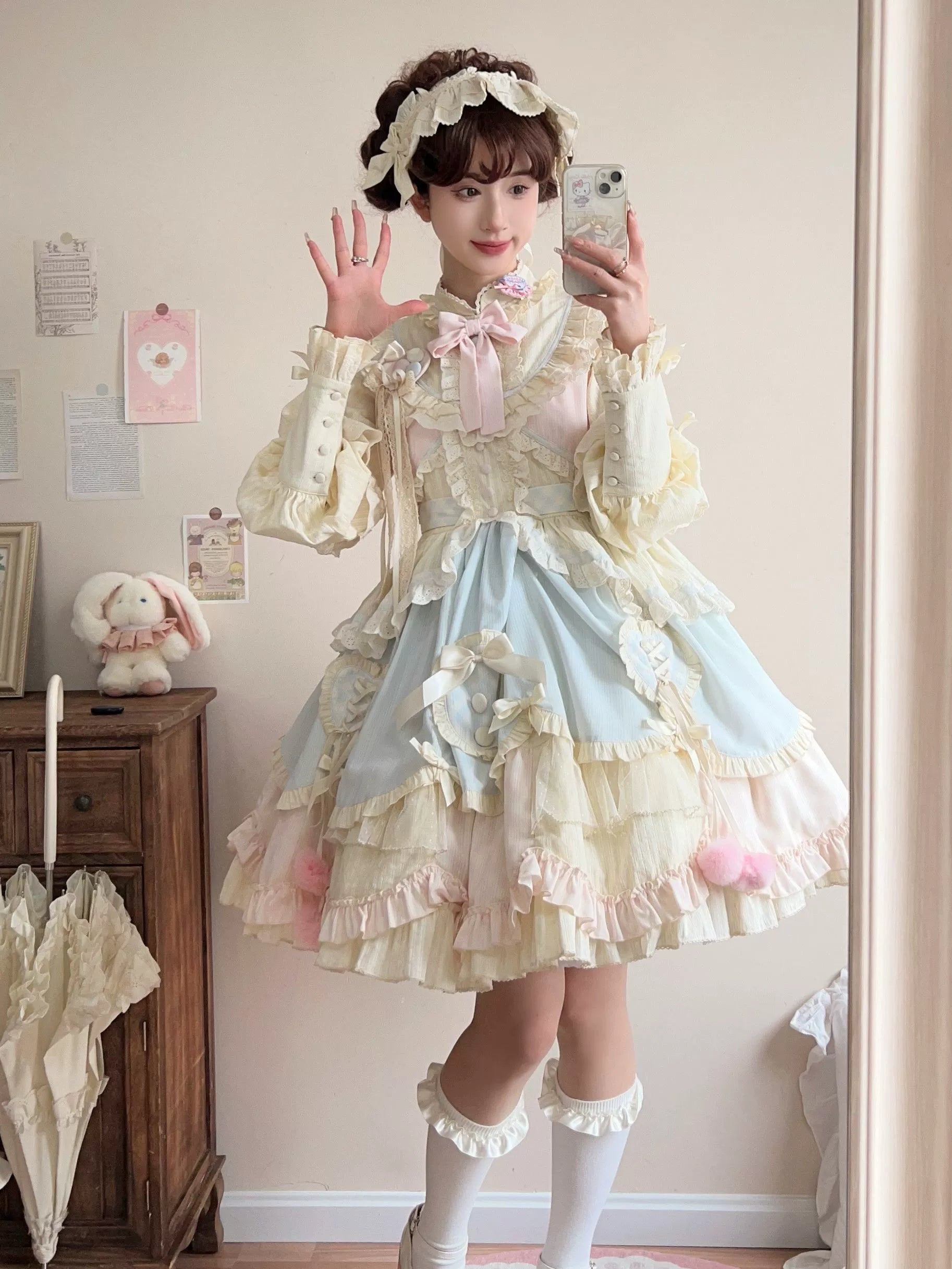 Sleep Macaron - Sweet Lolita OP Dress Solid Color Dress