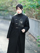 New Chinese Style Embroidery Tweed Coat - Songhe 松鹤