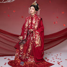 Ming Dynasty Floral Embroidered Bridal Hanfu Set with Xiapei | Phoenix Courtship 凤求凰