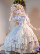 Liuli Phantom - Plus Size Classic Bridal Lolita JSK Dress, Layered Lace Hem