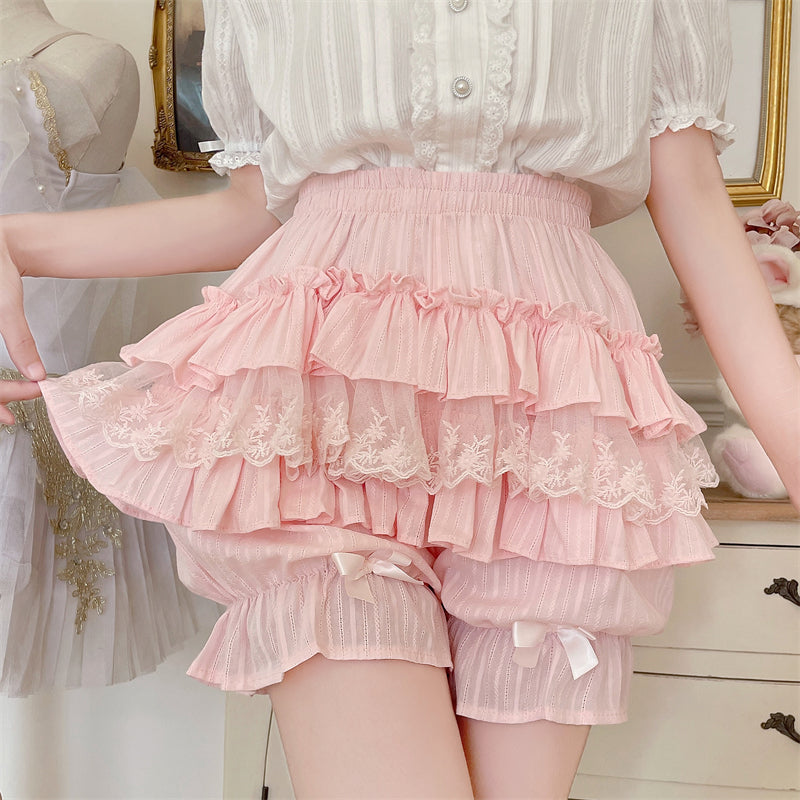 Cotton Sweet Lolita Bloomers, Tiered Ruffle