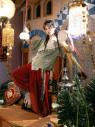 New Chinese Style Dunhuang Summer Blouse and Short Skirt Set - Linglu Sanskrit 菱路梵音