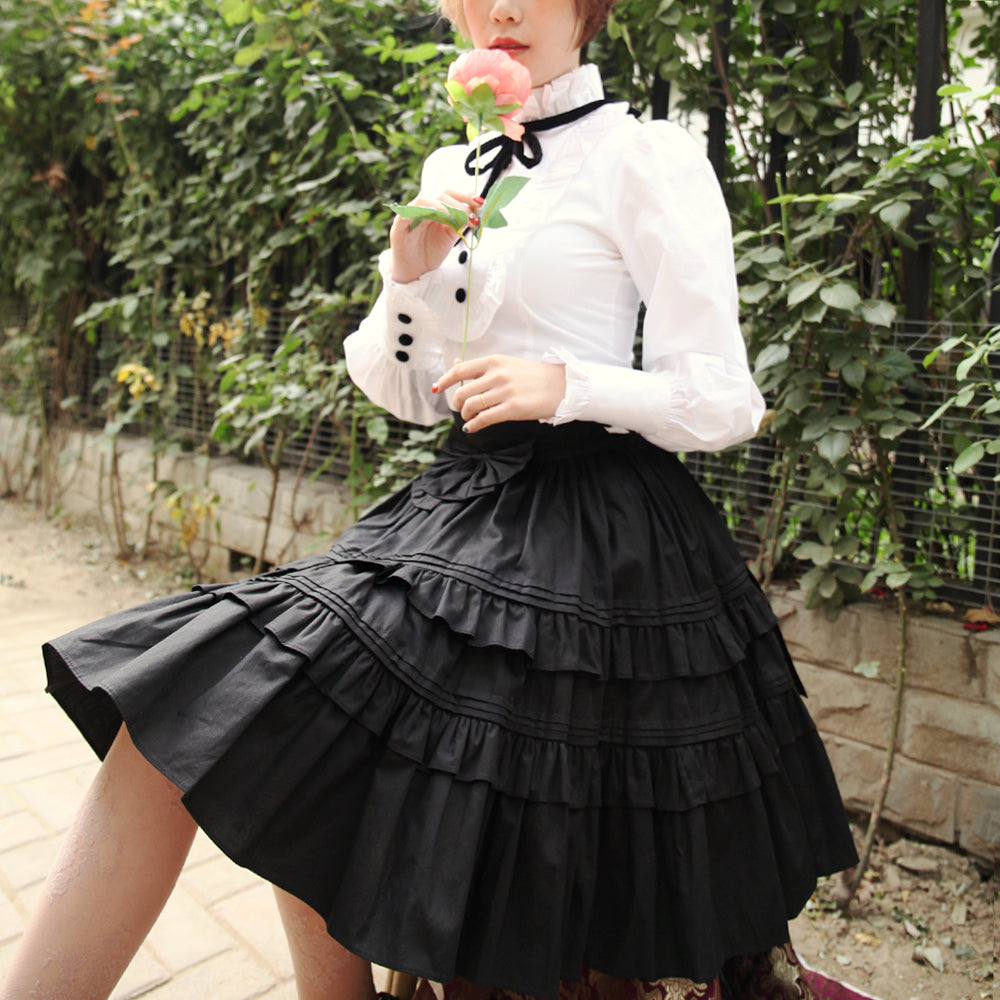 Classic Lolita Black SK Puffy Skirt