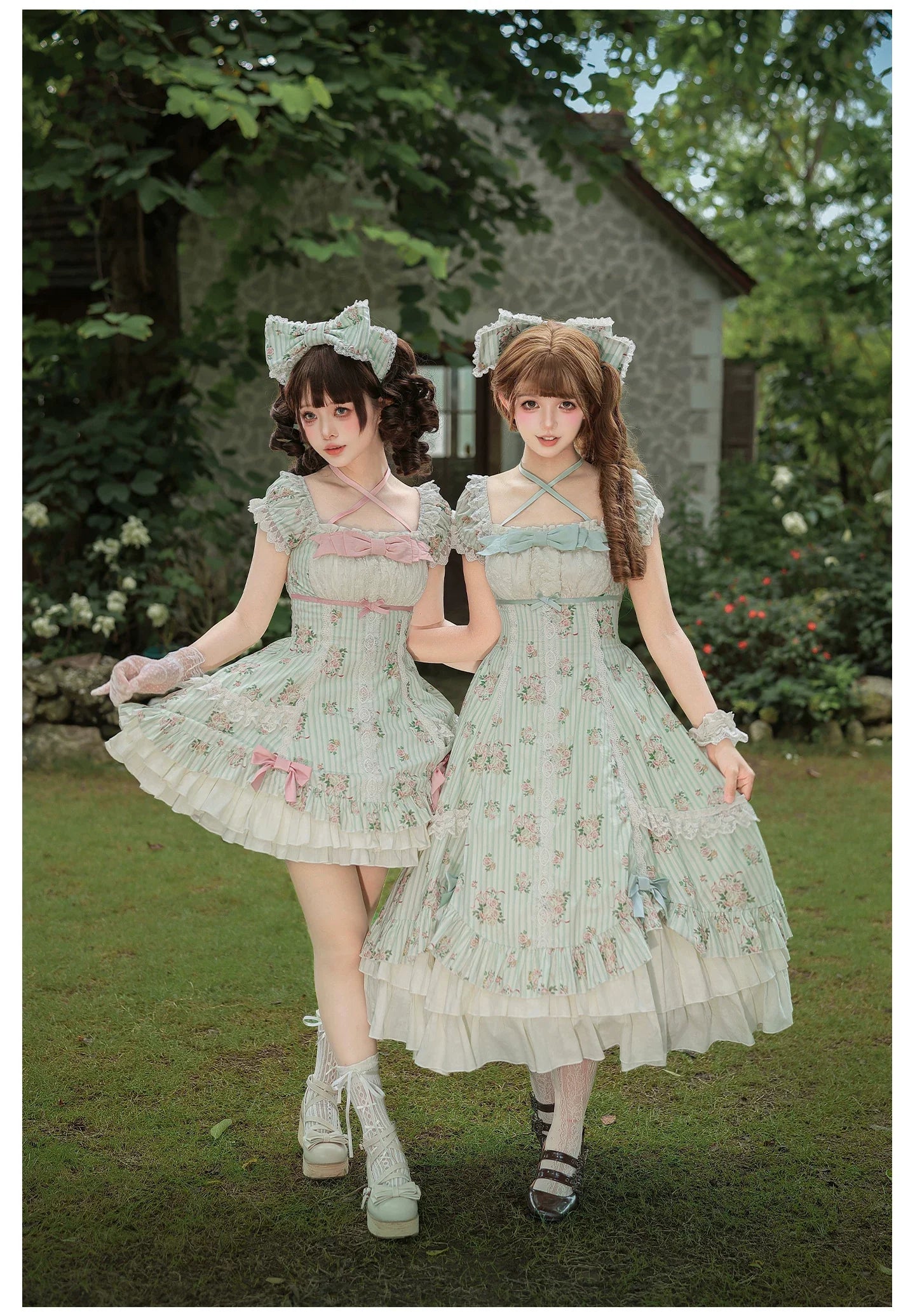 Meeting Austen - Cotton Classic Lolita Rose Printed OP Dress