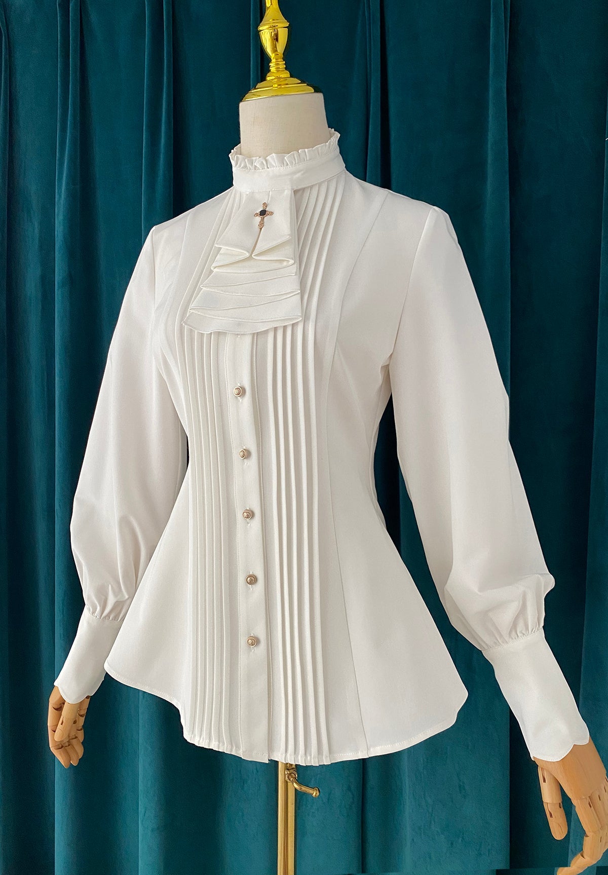 Elegant Lolita Mutton Sleeve Stand Collar Blouse