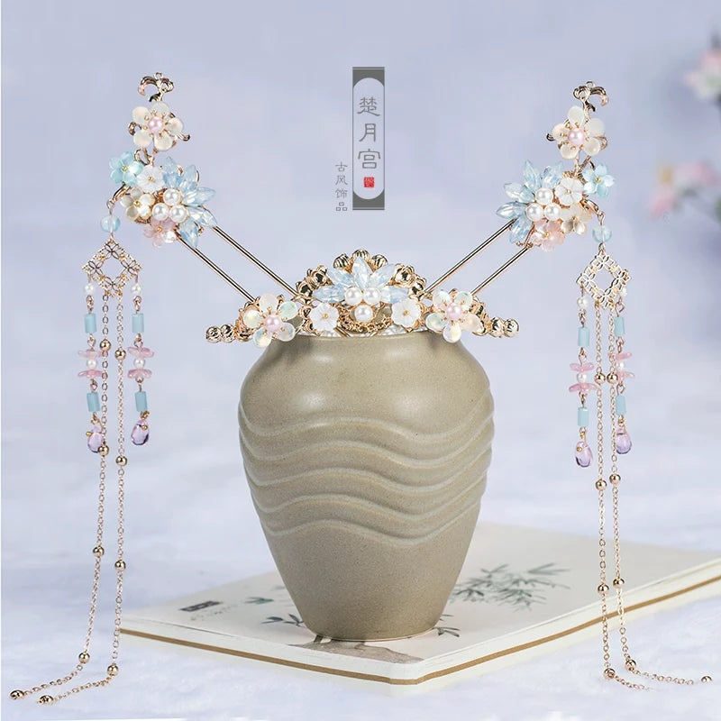 Hanfu Hair Accessories Set: Colorful Spring