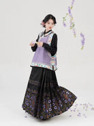 Modern Qing Han Inspired Women Traditional Outfit Sleeveless Jacquard Vest & Mamianqun - Yanyu 宴妩 (Preorder)