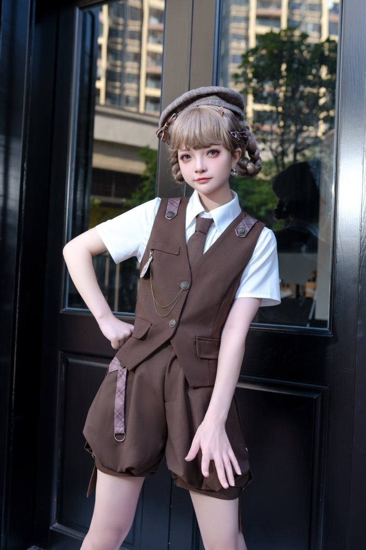 Ouji Lolita Brown Short & Shirt Set