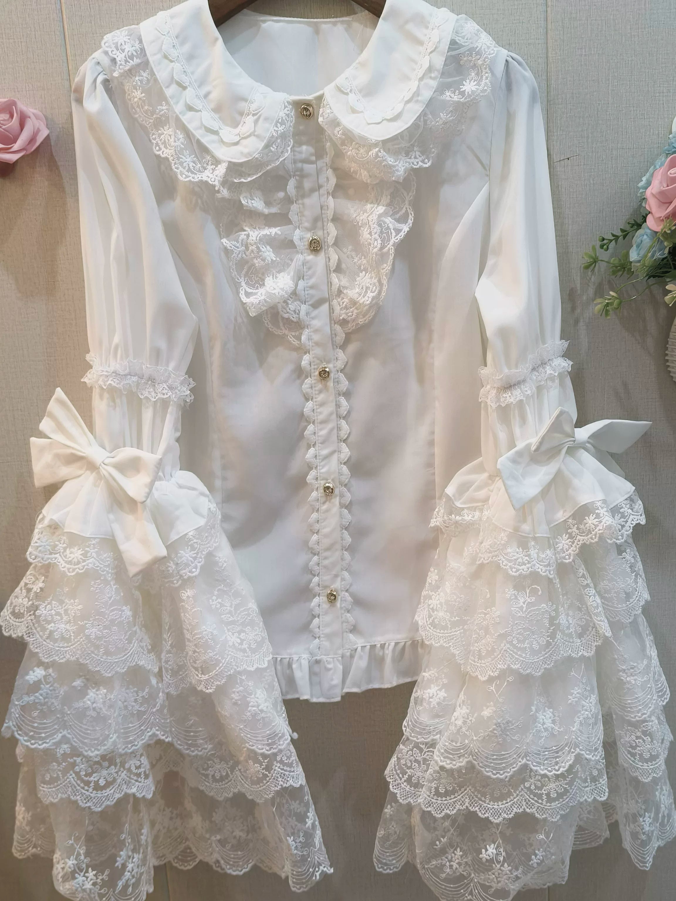 Hime Sleeve Sweet Lolita Shirt, Slim Fit