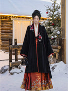Song Dynasty Modern Hanfu Jacket and Mamianqun for Autumn and Winter - Cinnabar 朱砂痣 (Preorder)