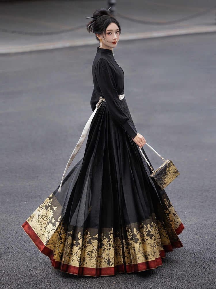 Ming Dynasty Hanfu Skirt Mamianqun - Peony 牡丹